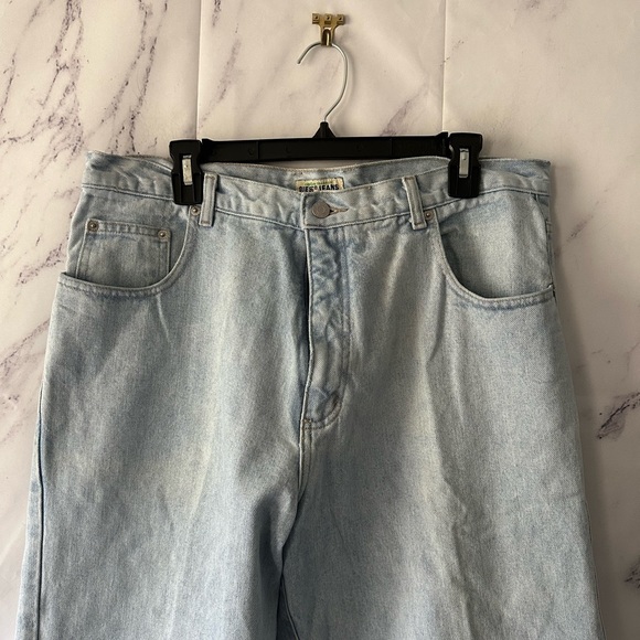 VTG EARLY 90S GUESS GREEN TAG HIGH WAIST DENIM JEANS 36/32 - Picture 8 of 14